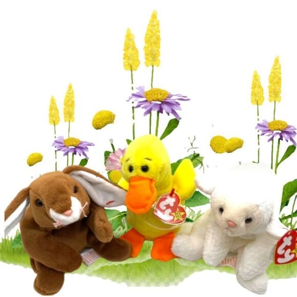 Easter Beanie Babies Plush Bundle of 3 - Picture 1 of 11